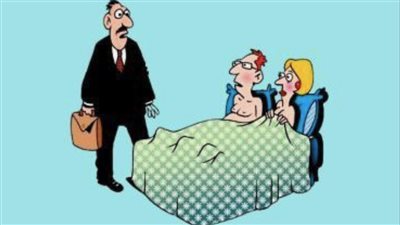 A man and his wife check into a hotel